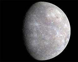 Mercury as seen by the MESSENGER spacecraft on its first flyby earlier this year.