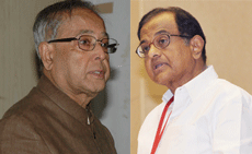 Finance minister Pranab Mukherjee and home minister P Chidambaram