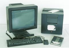 The historic NeXT computer used by Tim Berners-Lee in 1990.