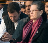 Congress president Sonia Gandhi (Right) and Congress vice-president Rahul Gandhi (Left)