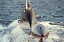 Akula-II class sub. Rear view 