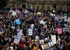 Crowds protest Brexit outside UK Parliament
