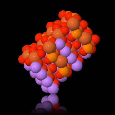 The molecular structure of lithium iron phosphate (LiFePO4)